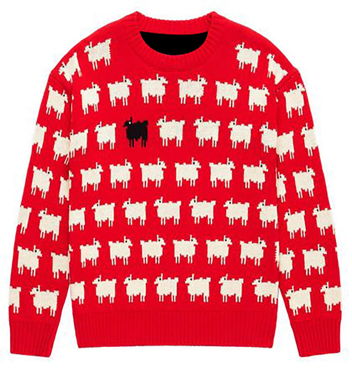 Lady Princess Diana Fleece Sweater for Women in Black Sheep Red Color - Princess Diana Black Sheep Sweater