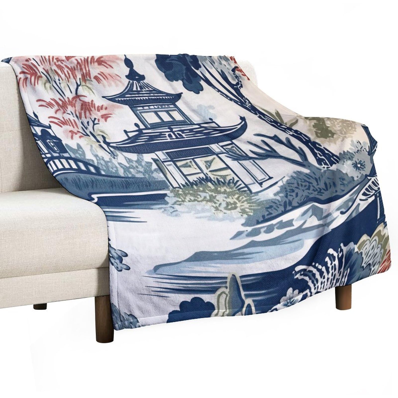 Couverture polaire pagode bleue pour des soirées cocooning chaleureuses au salon