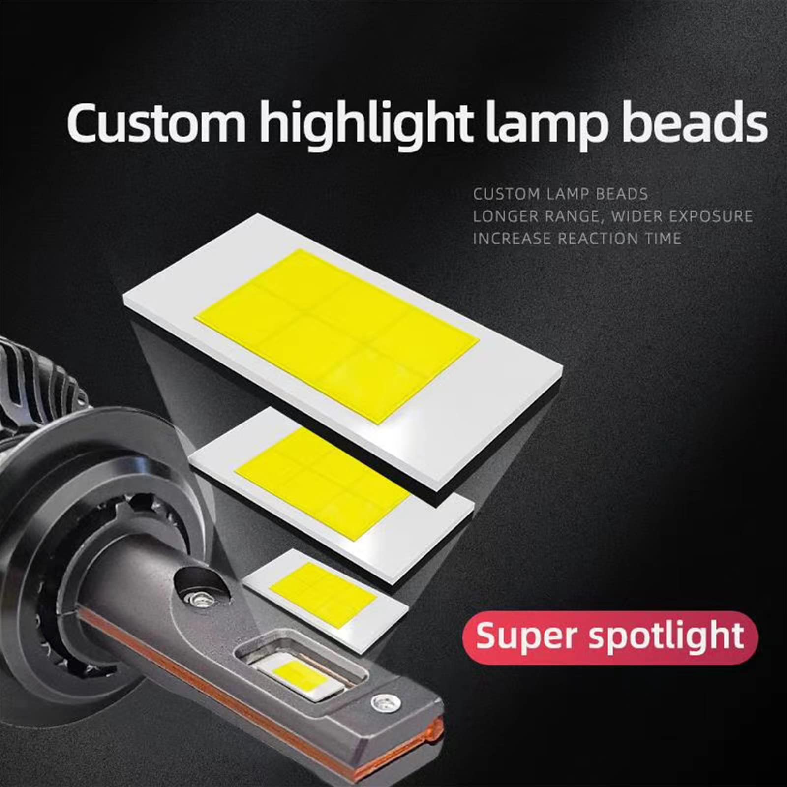Bombillas LED Para Faros Delanteros, 100 W 30000 Lm, Luz LED Para Coche, Bombillas Para Faros Delanteros Canbus, Lámpara Automática Para Automóviles, 12 V, 6000 K, IP68, Paquete De 2,H7