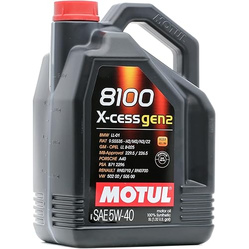 MOTUL 8100 X-Cess Gen 2 SAE 5W40 Full Synthetic Motor Engine Oil 5 Liter Bottle