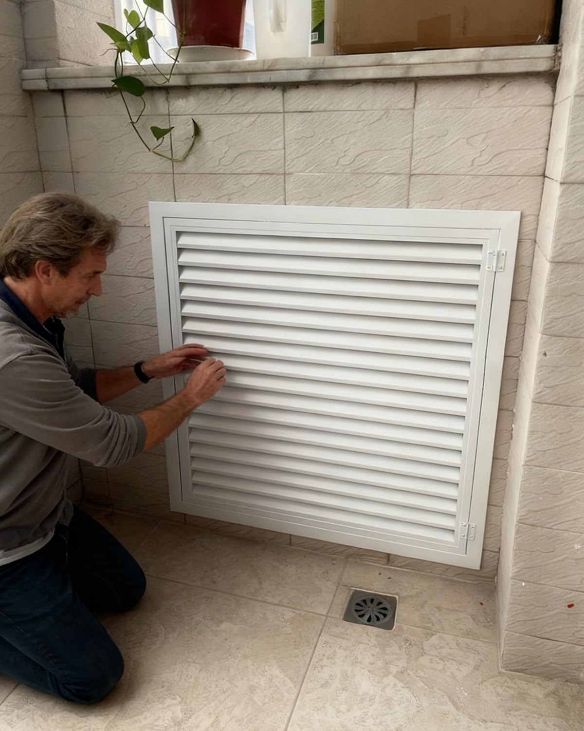 Panel de acceso con rejilla ventilada para paneles de yeso, puerta de acceso a cocina al aire libre con asa, escotilla de servicio de inspección de aluminio, placa de cubierta de agujero de pared de