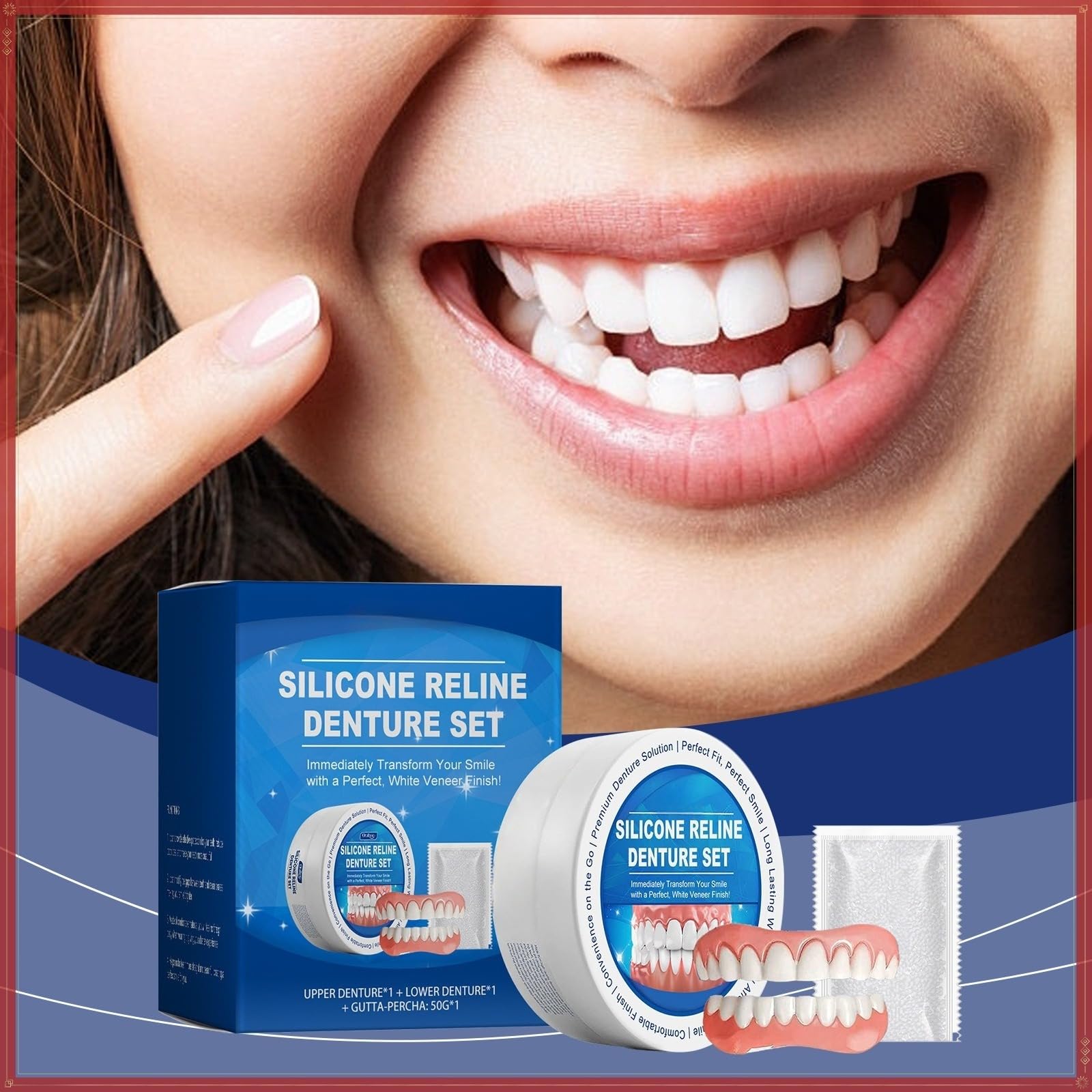 Dentadura de silicona, dentadura dental de silicona para hombres y mujeres