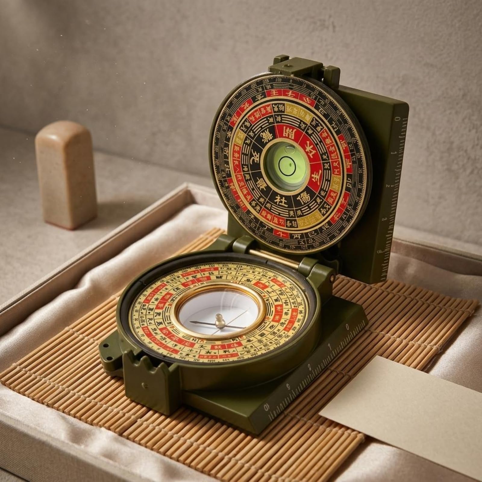 Navigation Kompass Feng Shui Kompass Klappkompass Orientierung Instrument aus Legierung Und Acryl mit Klappbarem Deckel für Präzise Ausrichtung für