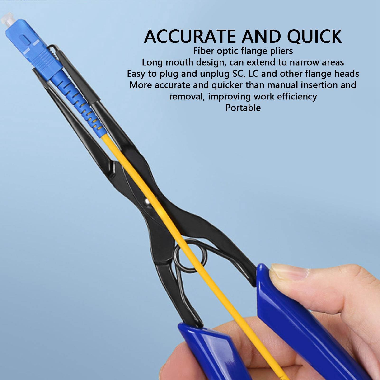 BORDSTRACT Pince à bec long pour bride de fibre optique, outil de prise et de débranchement de connecteur de fibre SC LC, longueur 22,3 cm/8,78 pouces, largeur 8,6 cm/3,39 pouces