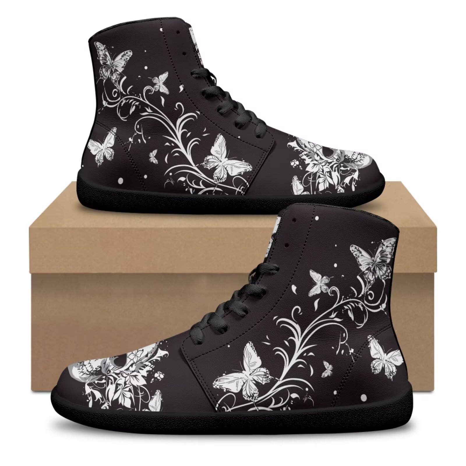 Jeiento Skull High Top Barefoot Laufschuhe atmungsaktive Sneaker für Herren
