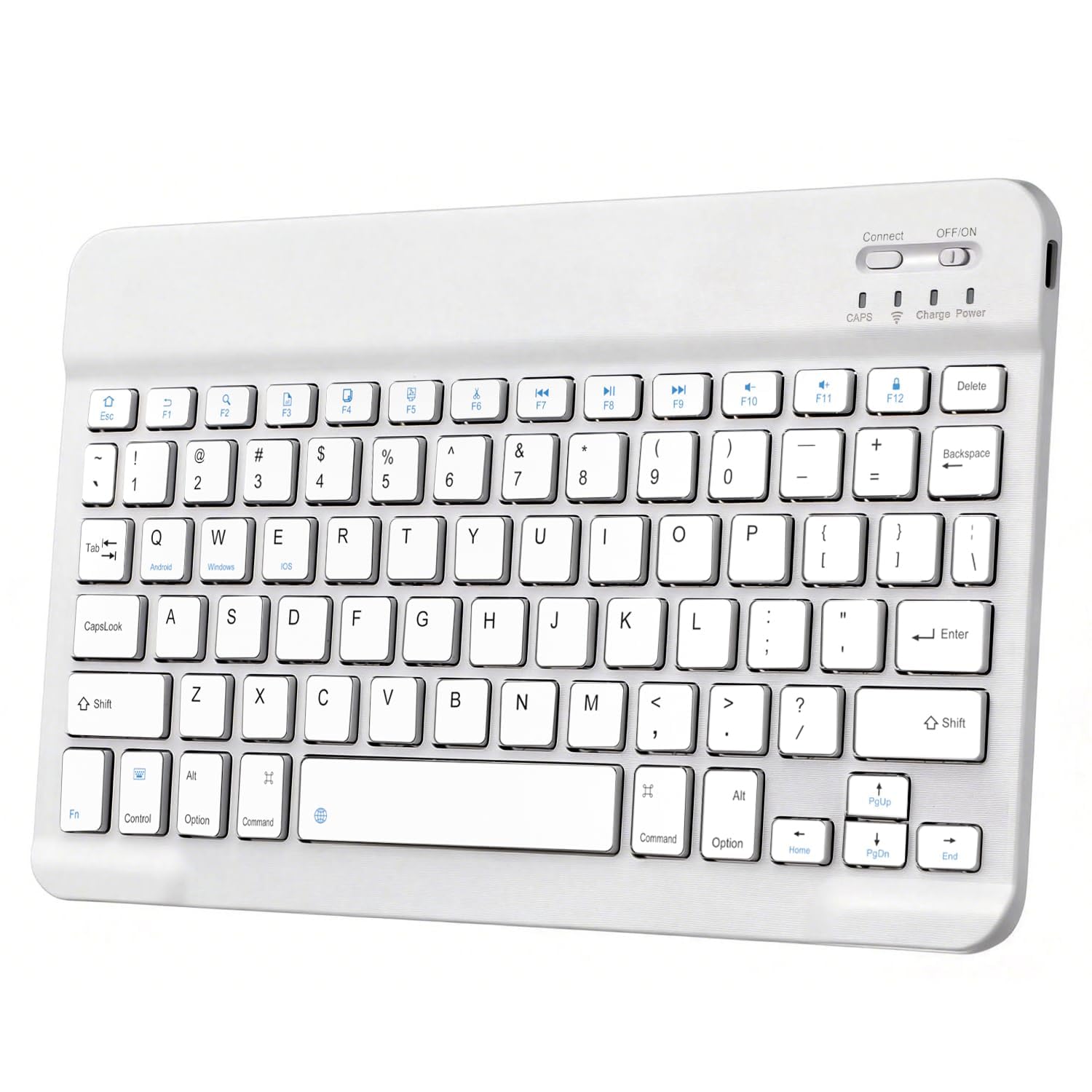 Rechargeable Bluetooth Keyboard & Mouse Combo, 3 DPI Upto 1200 DPI, 78 Keys Anti Slip Back, Ultra Thin Design for Tablet, Laptop, Mobile, 10m Working Distance, Scissor Footed (White)-image-7