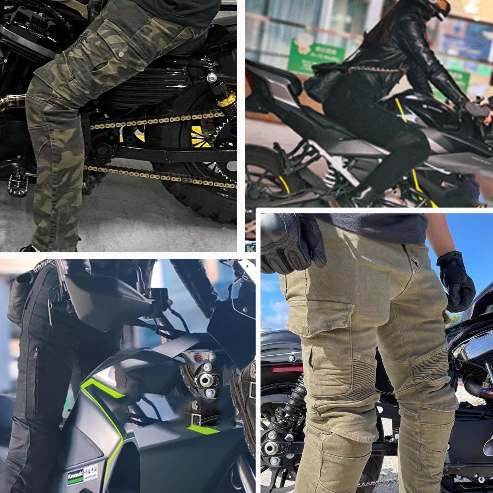 WESBR Jeans da Moto in Pile Pantaloni da Moto Impermeabili/Caldi Perfetto for l'Abbigliamento da Equitazione Autunnale E Invernale 6 Opzioni di Armatura CE