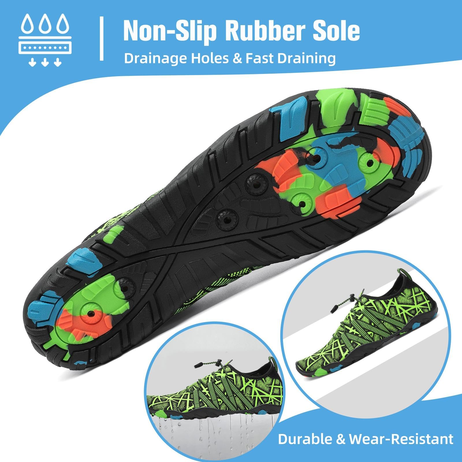 Mishansha Water Shoes for Women Men Barefoot Beach Shoe Quick Dry Aqua Swim Socks for Surfing Yoga Size 4.5-15 Women/3-13.5 Men