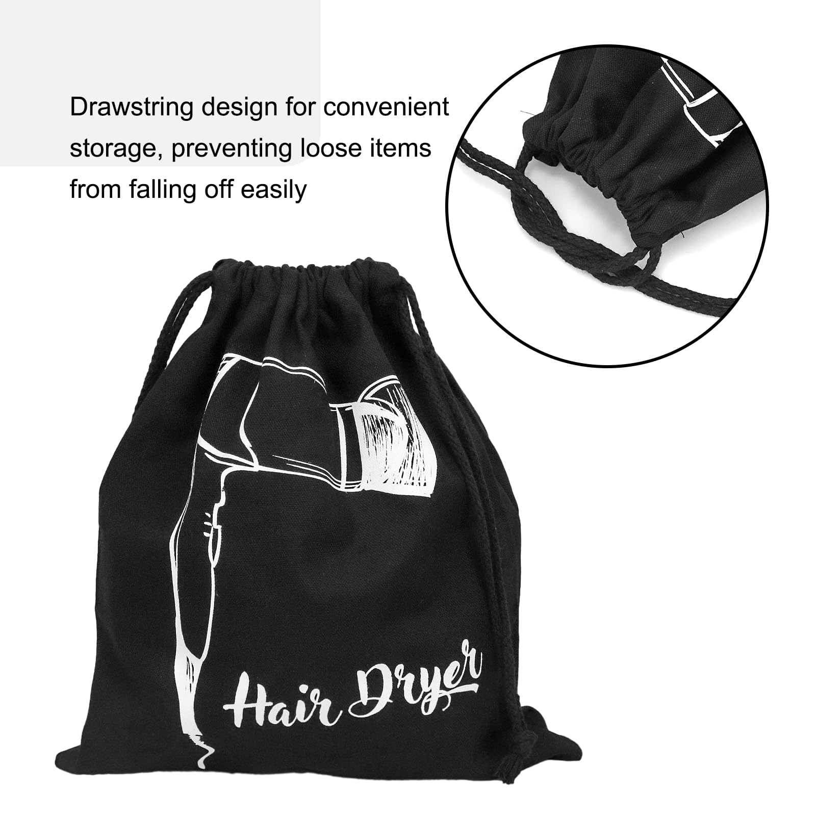 Bolsas para secador de pelo a granel, bolsa de almacenamiento con cordón para secador de pelo, estuche para secador de pelo, accesorios para hotel, hogar, viajes, baño, 13.7 x 11.8 pulgadas (16 2