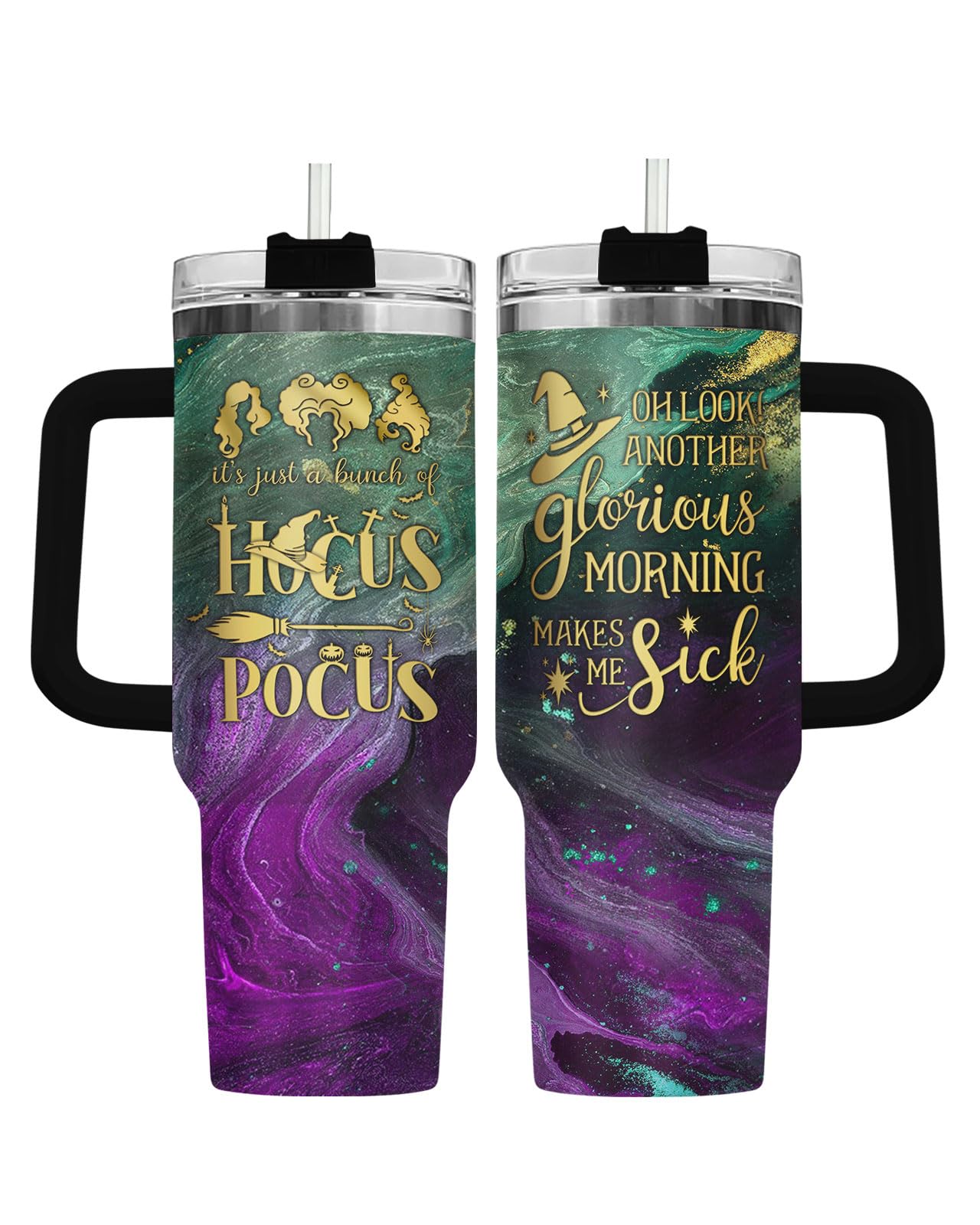 Hocus Witch Glorious 40 oz Tumbler with Handle, Halloween Present
