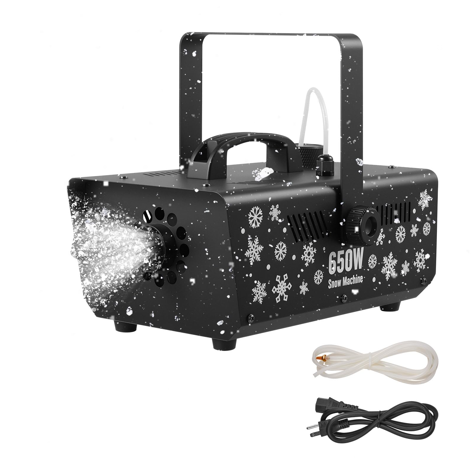 VEVOR Machine à Neige, 650 W, Machine à Flocons de Neige Artificielle Portative Suspendue, avec Poignée Portable, pour DJ, Fêtes de Noël, Effet de Scène, Décoration de Mariage, Extérieur et Intérieur