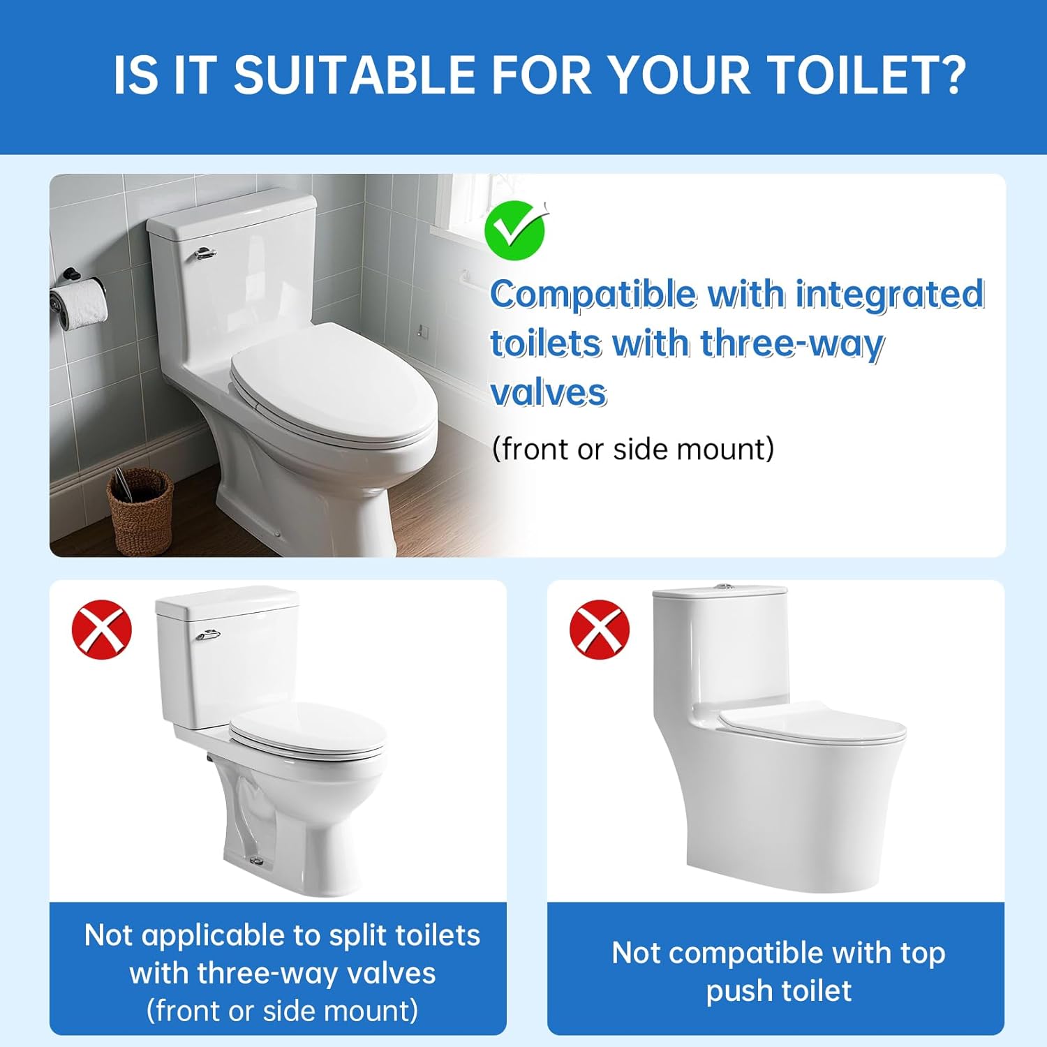 3-Inch One Piece Toilet Flush Valve Repair Kit, Universal Replacement with Flapper & Chain, Leak-Proof Silicone Seal, Easy Install, Compatible with TOTO/American Standard (Not for Two-Piece Toilets)