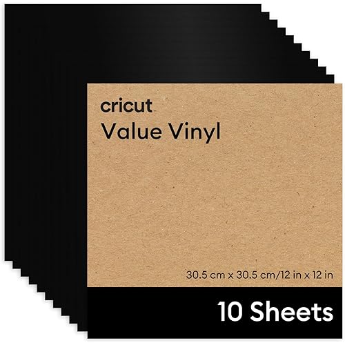 Cricut® Value Permanent Vinyl - 12 in x 12 in, Black (10 ct)