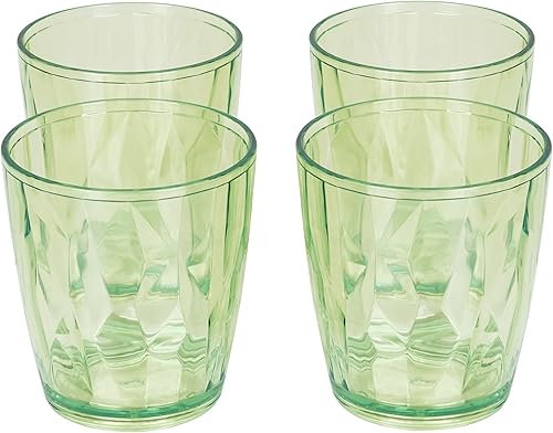 Miniatura 1 de Vasos de jugo irrompibles  Juego de 4 vasos de colores acrílicos para beber, vasos de 10 onzas, para interiores, exteriores y familiares,