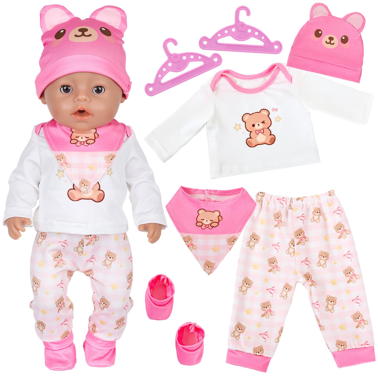 Puppenkleidung für 35-43cm Baby Puppen, 6 Stück 14-17 Zoll R