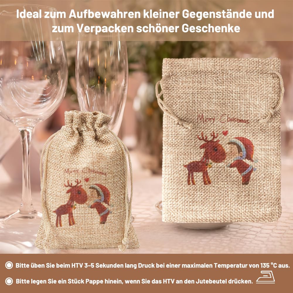 Woreczki z juty ze sznurkiem do ściągania, 30 sztuk, 10 x 14 cm, małe woreczki z juty, 30 kartek DIY, woreczki na prezent, torebki na biżuterię, kalendarz Ramadan, dekoracja bożonarodzeniowa