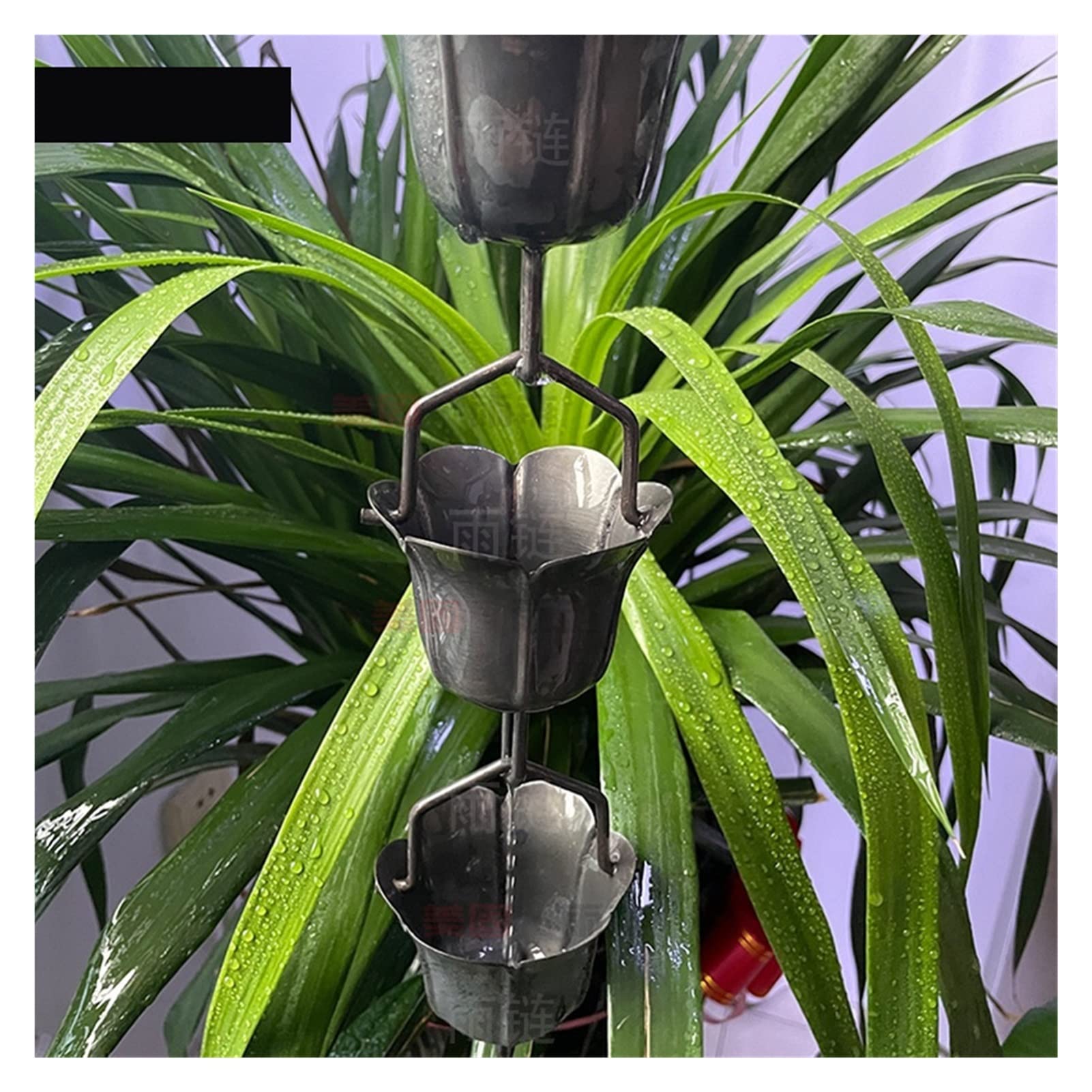 Catena Da Pioggia In Rame Per Grondaie - 2.5m Con 12 Tazze A Loto, Decorativa E Funzionale - Foto 10