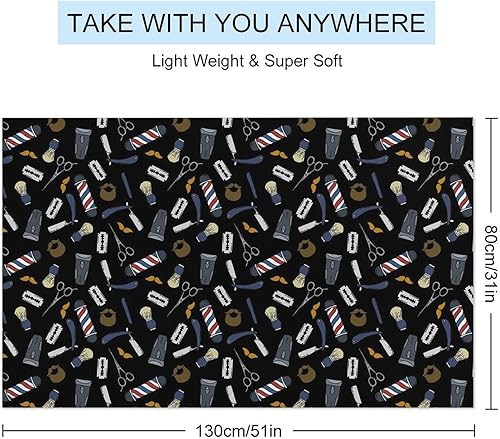 Miniatura 2 de Toalla de playa de viaje con herramienta de peluquería y bandera, ligera, sin arena, de secado rápido, para piscina, manta de playa para adultos