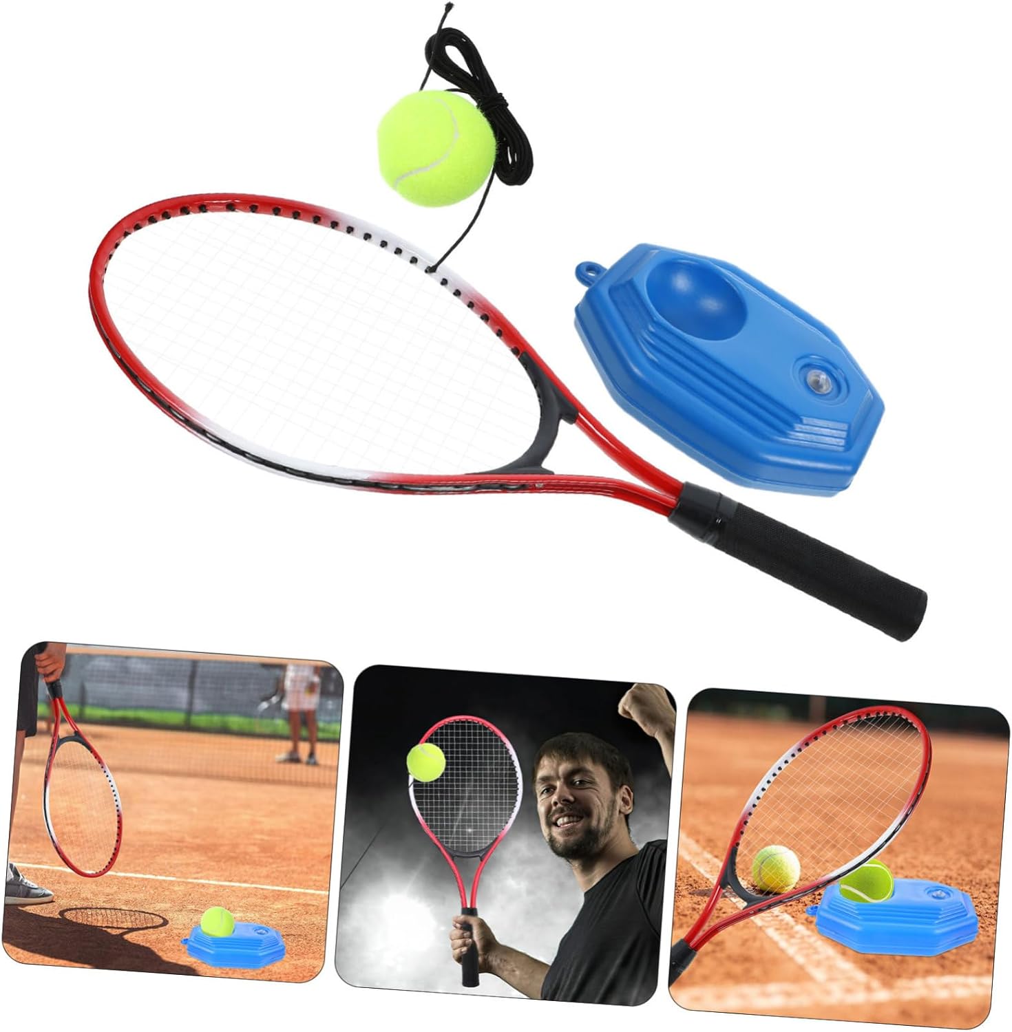 Kisangel Tennis Training Kit for Kids Youth Tennis Racket Rebound Ball String Practice Training Equipment