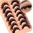 Mink Lashes Volume False Eyelashes 20mm Long Fake Lashes Thick Cat Eye Lash Strips Faux Mink Eyelashes Wispy Eyelash Pack by Kiromiro, 7 Pairs