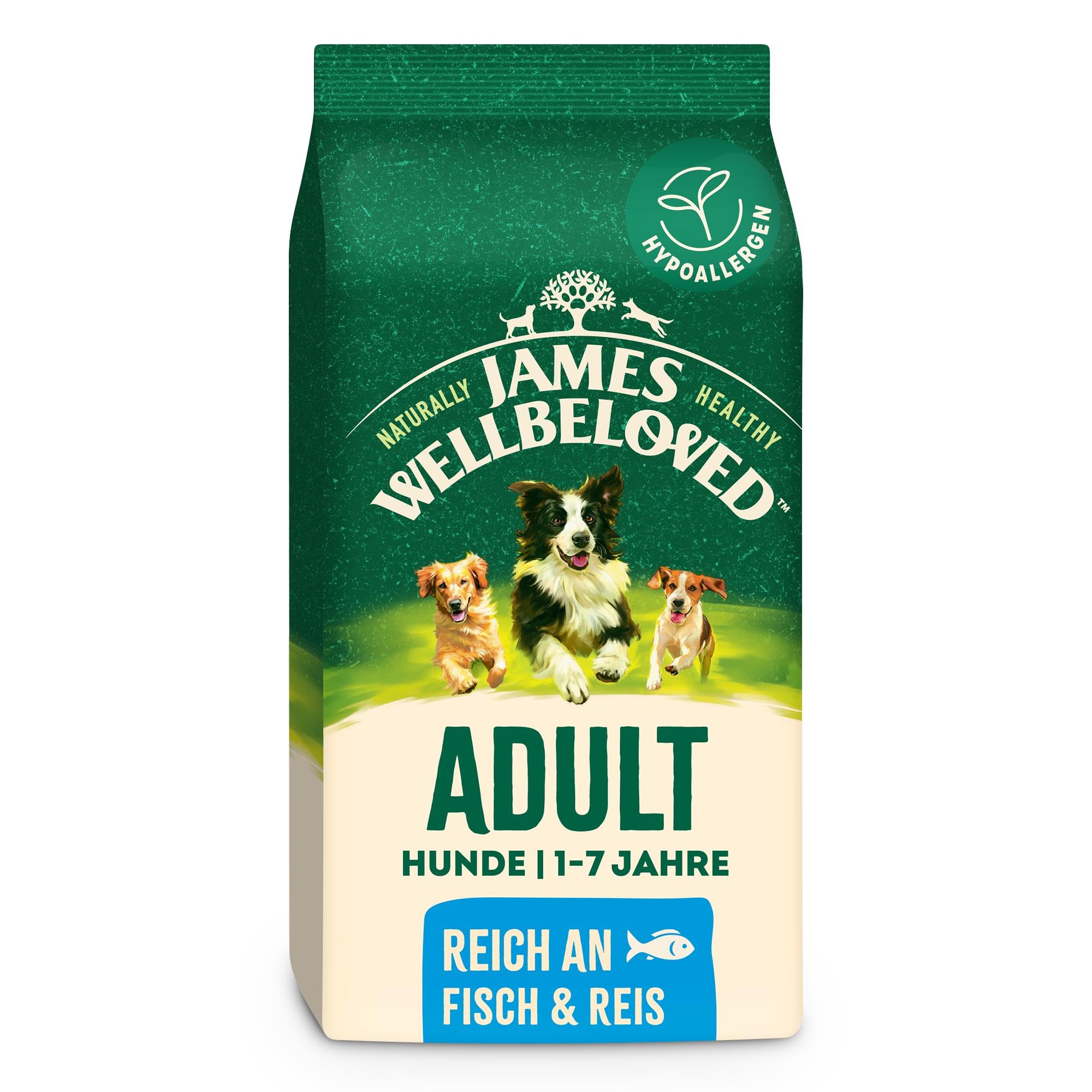 James WELLBELOVED 12kg Hund Trockenfutter Fisch & Reis