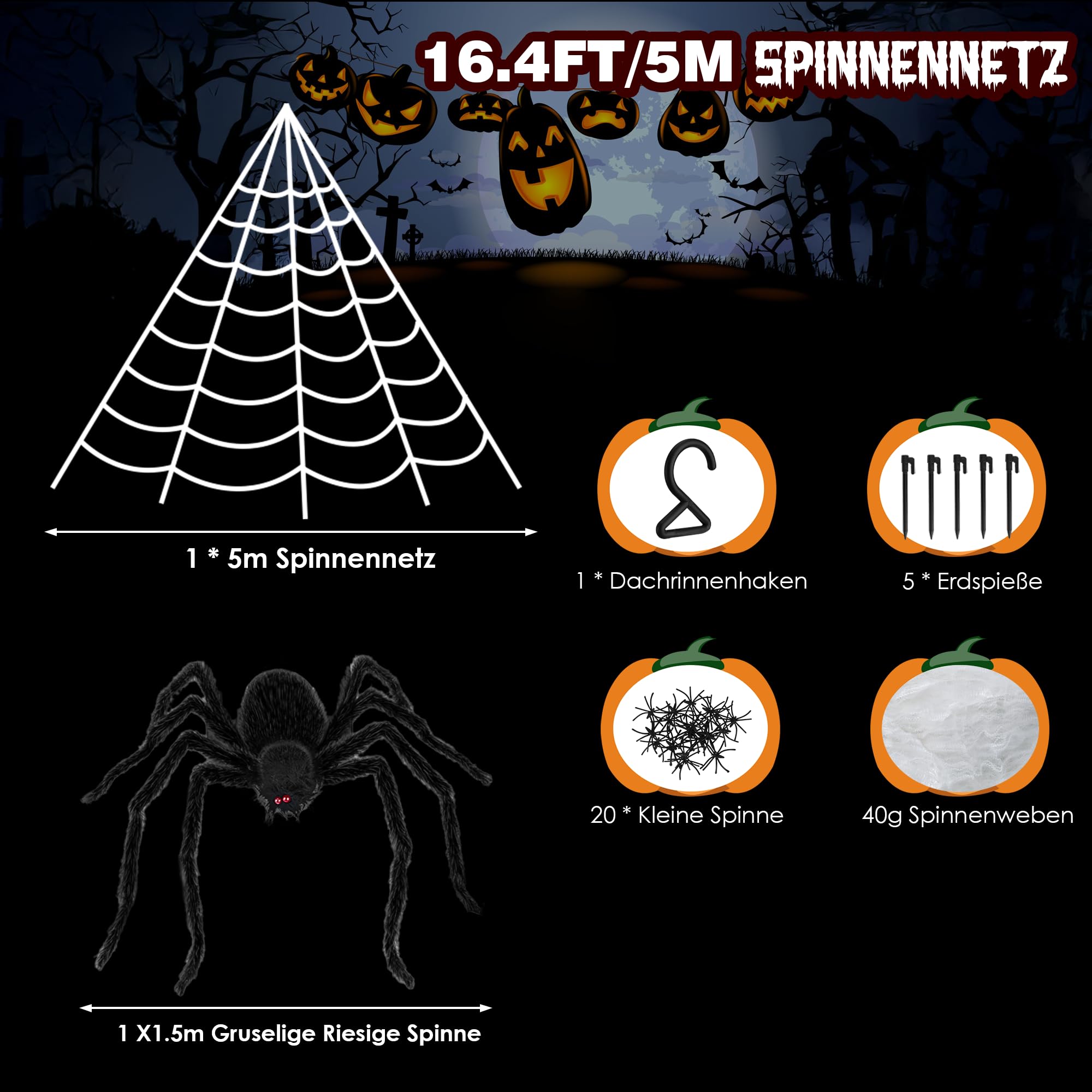 JOYIN 1000sqft Decorazione Ragnatela Gigante di Halloween, Taglia la Tua Rete di Ragno Elastica, Decorazione di Ragnatele Flessibili Spettrali Fai da Te per Decorazioni Esterne della Casa Stregata