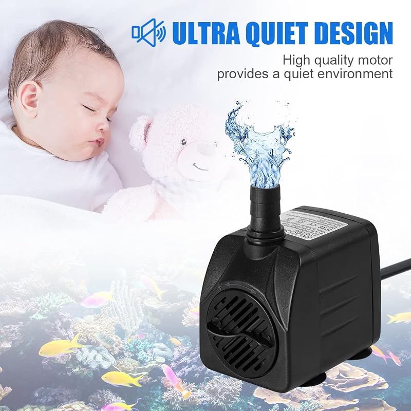 flintronic Mini Vízpumpa 600 L/h Csendes Akváriumhoz Szökőkúthoz Tóhoz