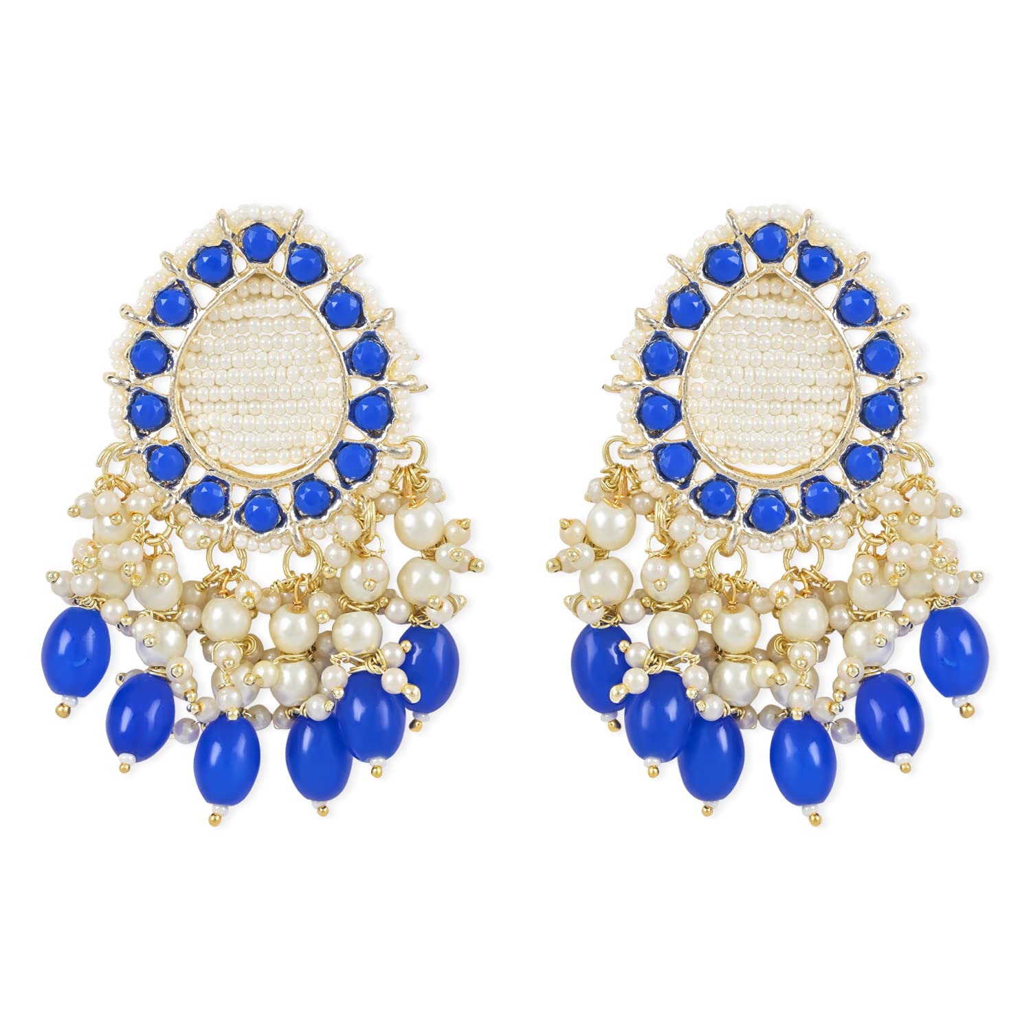 I Jewels Gold Plated Traditional Kundan Studded Pearl Drop Earrings For Women/Girls (E2951Bl) (B0C2HYCTWZ) Amazon Price History, Amazon Price Tracker
