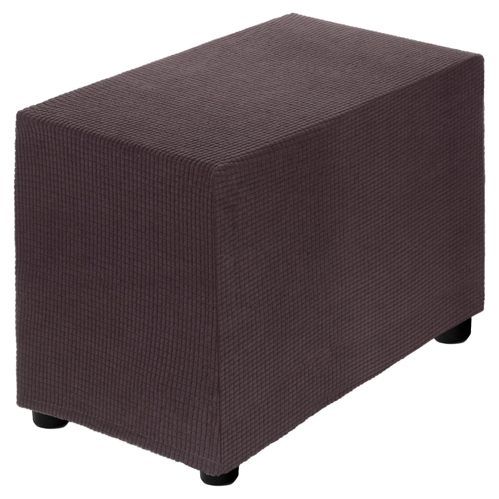 sourcing map Stretch Ottoman Cover Rectangular Oversized Square Ottoman Slipcover with Elastic for Foot Stool Living Room Bedroom Fit Length 50-76cm / 20"-30", Small, Dark Curry — image 1