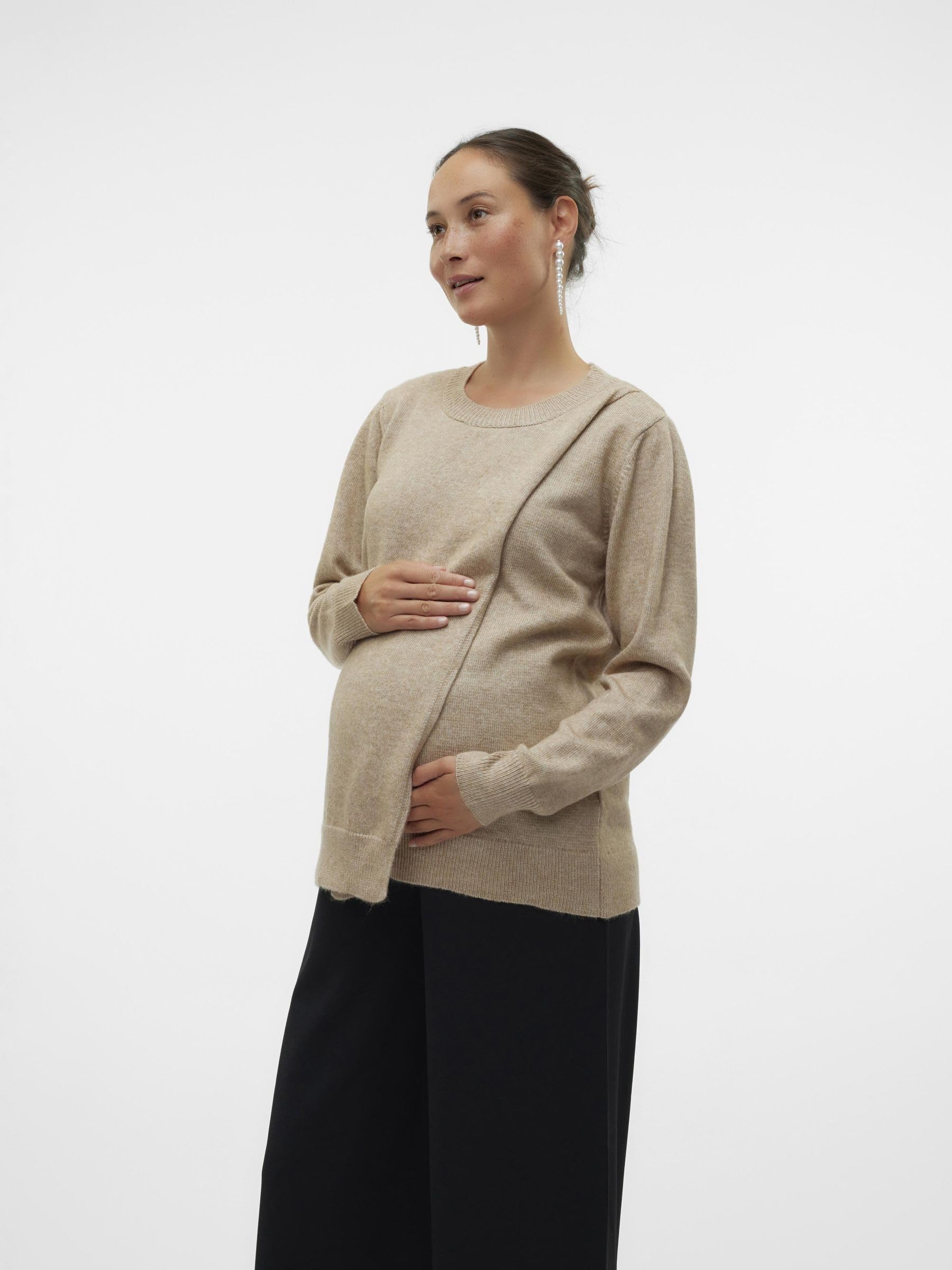 MAMALICIOUS Female Gestricktes Oberteil Umstands-Strickpullover