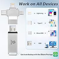 Vista 8 de Multiport-Photo-Stick-Backup-Flash-Drive 512GB Copia de Respaldo Completamente Automática para iPhone iPad Android PC Mac - Detección Inteligente