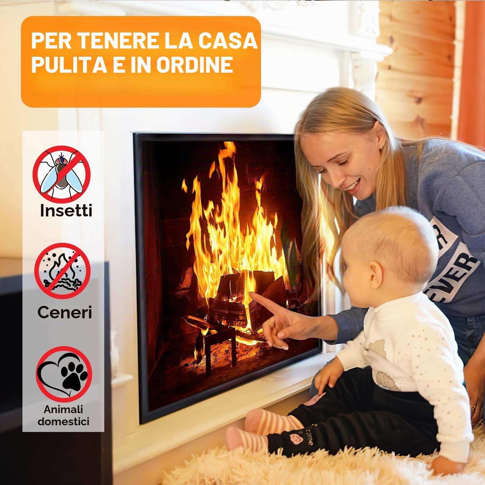 CADARA Copertura magnetica per camino, coperta blocca la perdita di calore durante la notte, tappo regolabile per risparmiare energia, isolamento del camino 83,8 cm di larghezza x 73,7 cm di altezza