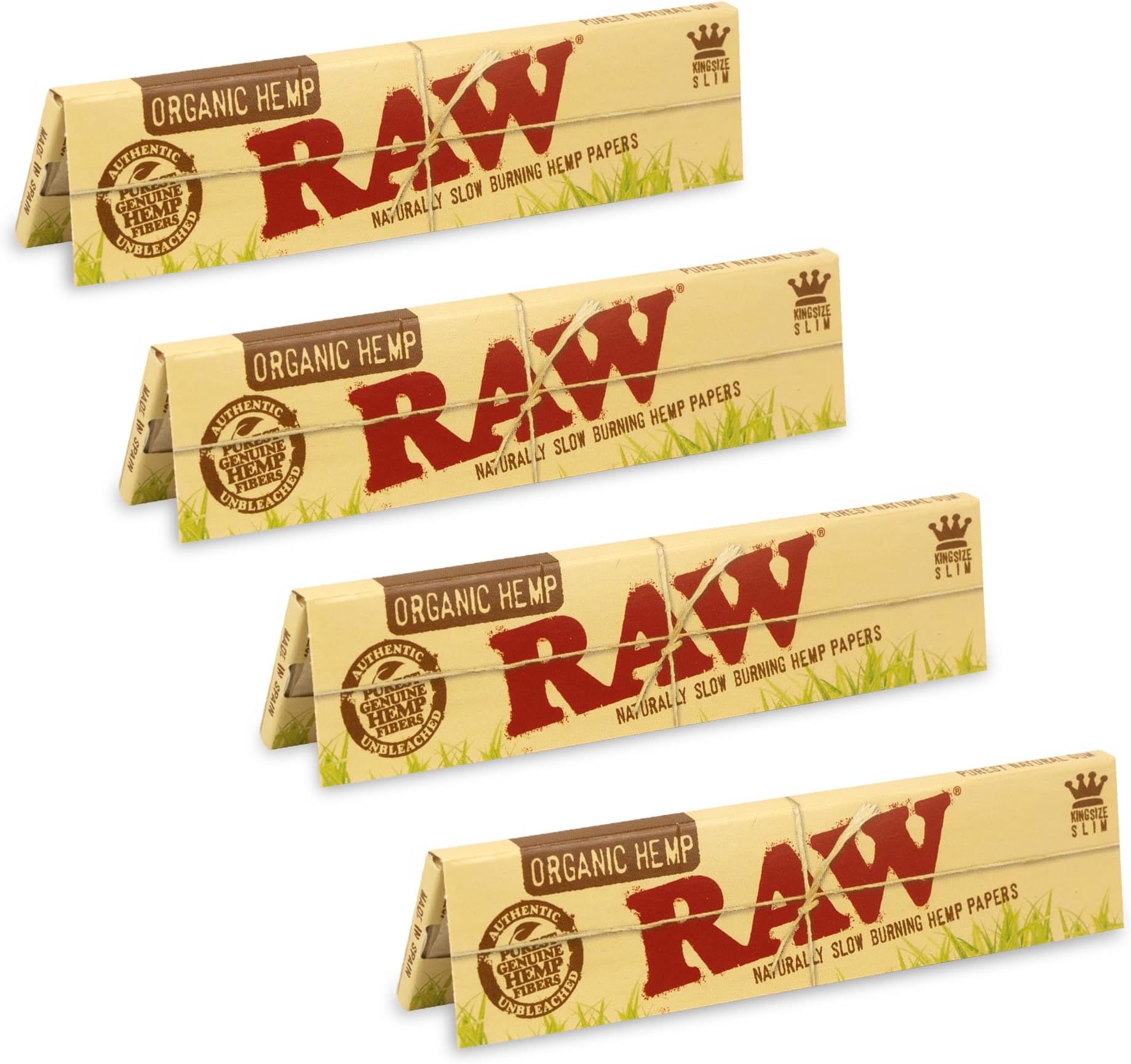 King Size Slim Organic Hemp Rolling Papers, 32 Count (Pack of 4)