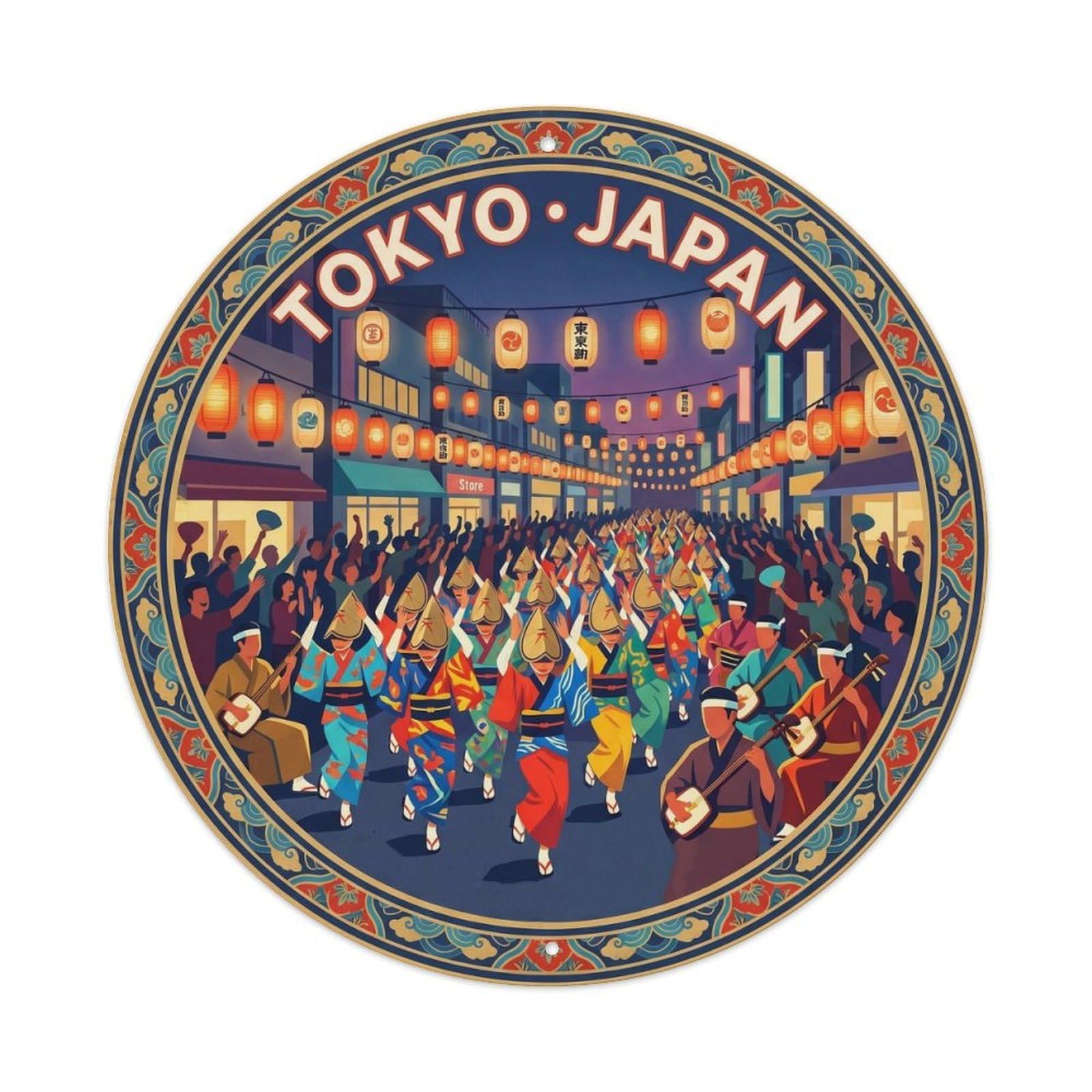 Tokyo Koenji Awa Odori Dance Festival Summer Food Metal Tin Sign