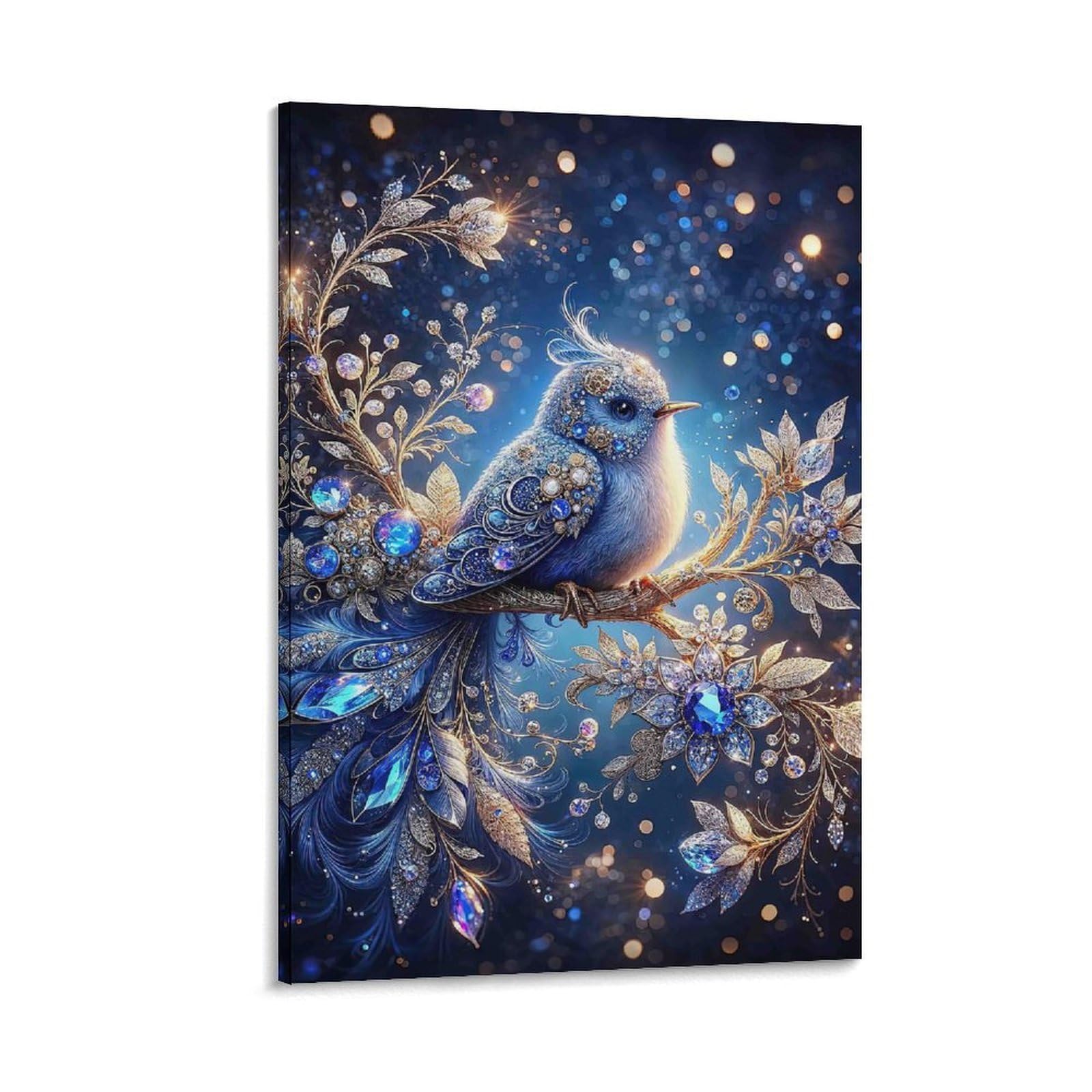 DHBANEIOK Fantasy Bird Gemstone Wall Decor Poster Giclee Canvas Prints Modern Wall Art Picture Wall Hanging for Living Room Bedroom Home Decorations 24x36inch(60x90cm)