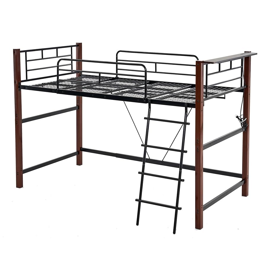 Amazon｜ロフトベッド パイプベッド シングル 97cm*195cm 耐荷重