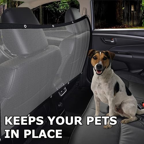 Miniatura 7 de VaygWay Barrera de red de viaje para perros para mascotas  Barrera de malla de seguridad para asiento trasero de alta calidad para mascotas  Red