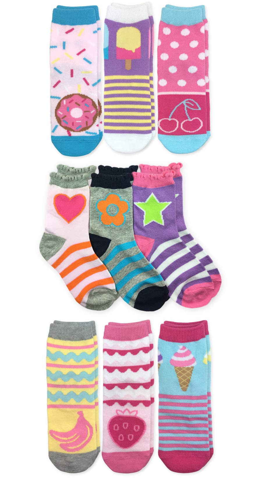 Jefferies Socks Girls Sweet Treats Ice Cream Donut Pattern Fashion ...