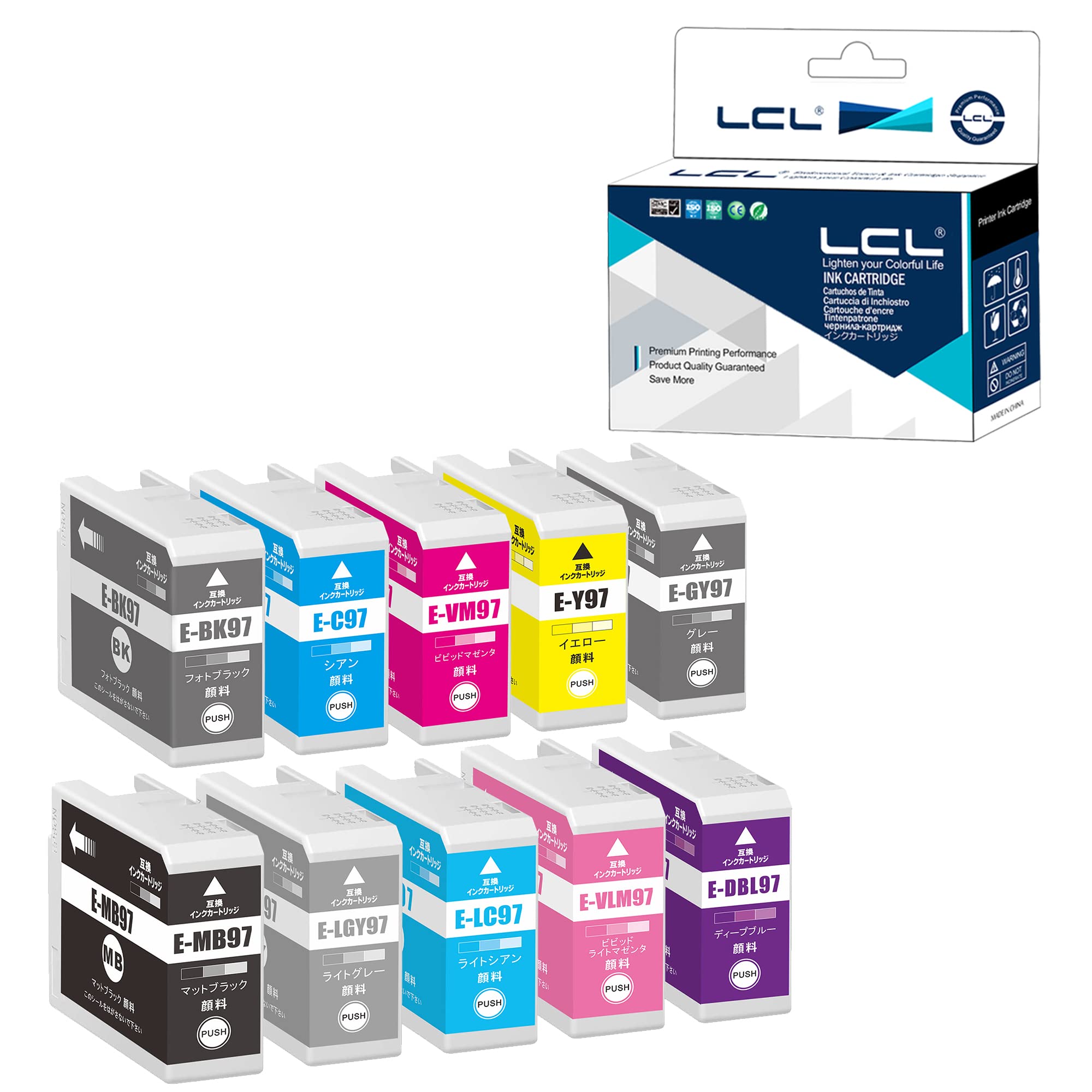 Amazon.co.jp: LCL EPSON用 エプソン用 IC10CL97 IC97 ICBK97 ICC97 