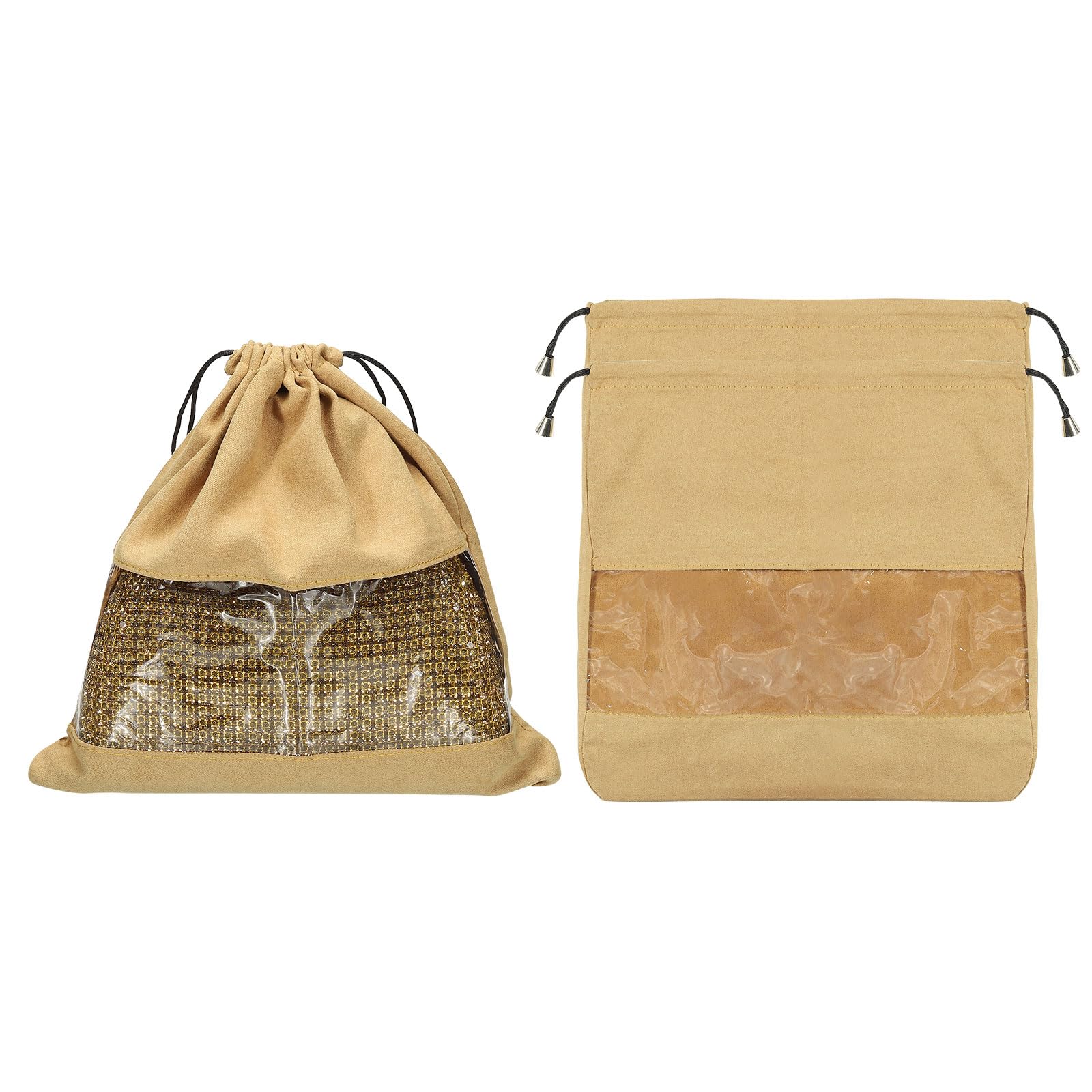 Sac pour sacs à main contre la poussière grand format en coton café