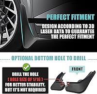 Vista 5 de BestEvMod Protectores contra salpicaduras para lodo Ioniq5 (juego de 4) con accesorios de hardware, protección contra la suciedad, sin necesidad