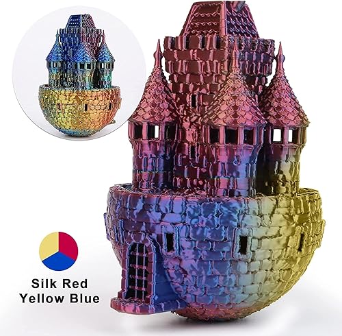 Miniatura 4 de AMOLEN 3D Printer Filament Bundle, Triple Colors Coextrusion Silk PLA Filament 1.75mm +-0.02mm,Shiny Color Change 3D Printer Filament for Most FDM