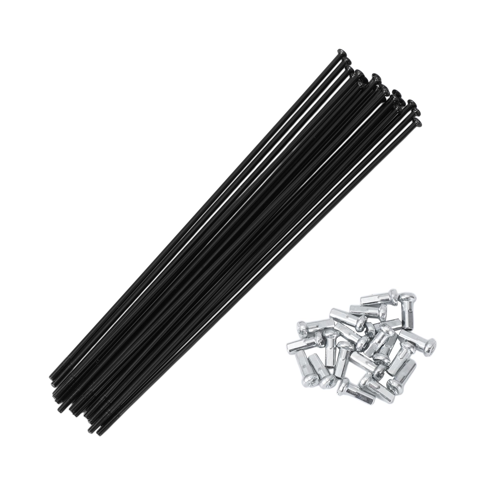 Motoforti 20 Set 14G Straight Pull Bicycle Spokes 155mm Straight Pull Bike Wheel Spokes Carbon Steel Black