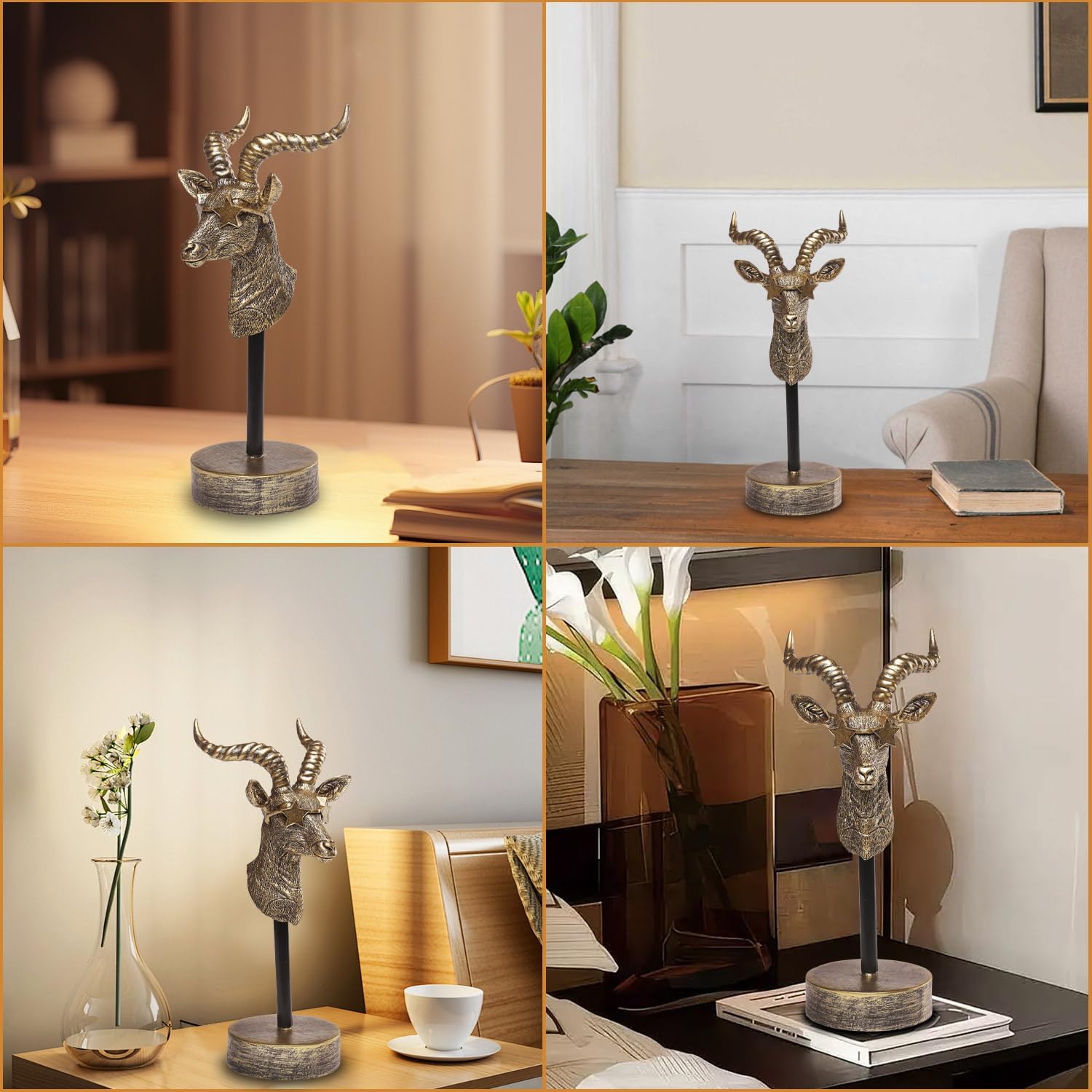 Handcrafted Resin Sculpture (Antelope)- Modern Home Decor Accent, Trending Living Room & Office Decor, Elegant Tabletop & Shelf Decor for Desk, Bookshelf, Nightstand - Unique Gift Idea