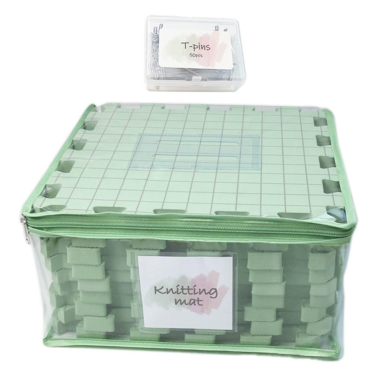 Tapis de blocage de tricot avec grille en T pour projets de crochet - Lot de 9