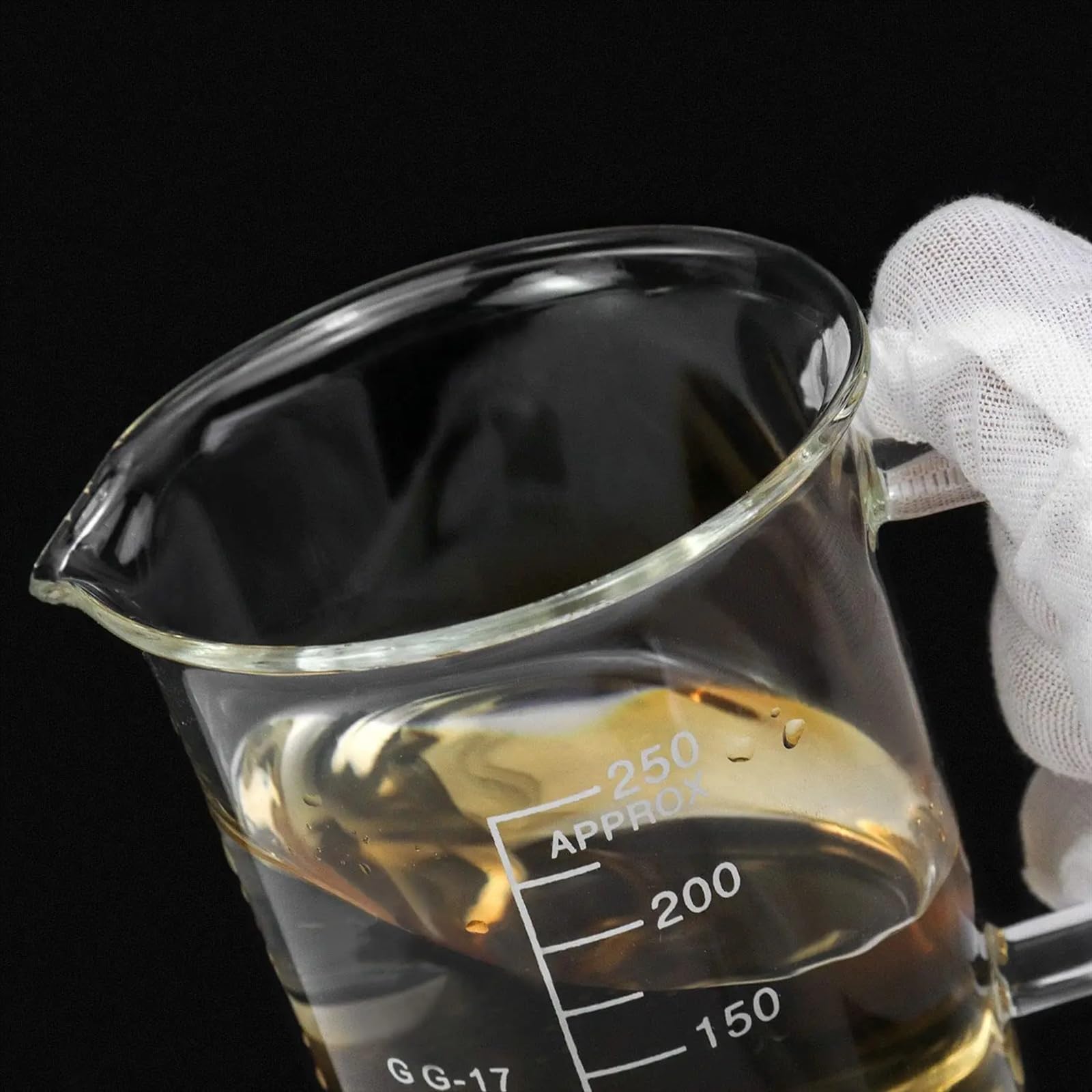 Vaso de Vidrio de borosilicato con asa para Laboratorio, para medición de química (250 ml)