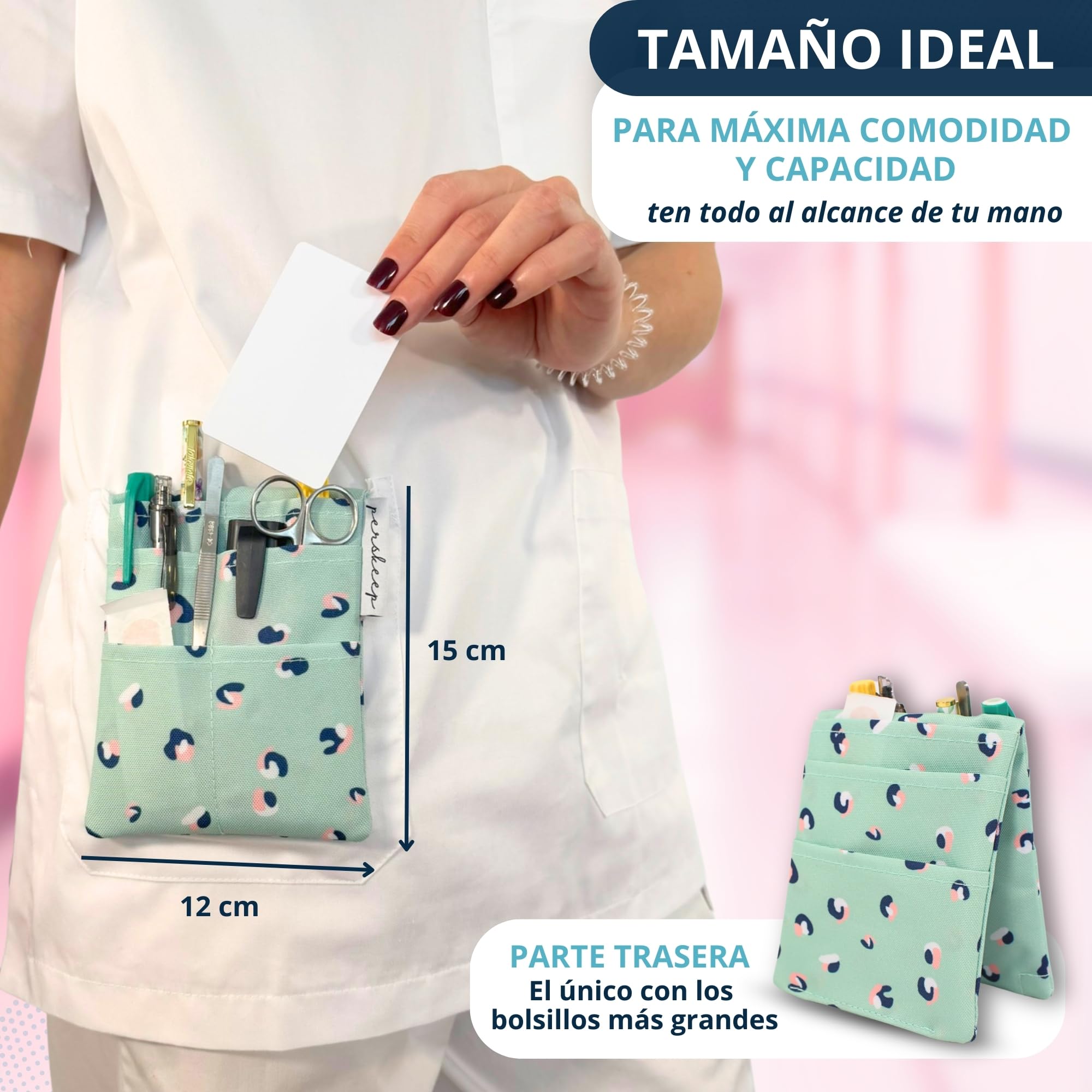Salvabolsillos Enfermeria - Organizador de bolsillo - Porta tijeras enfermeria - Combínalo con tu lanyard enfermera, riñonera enfermera - Regalos para enfermeras