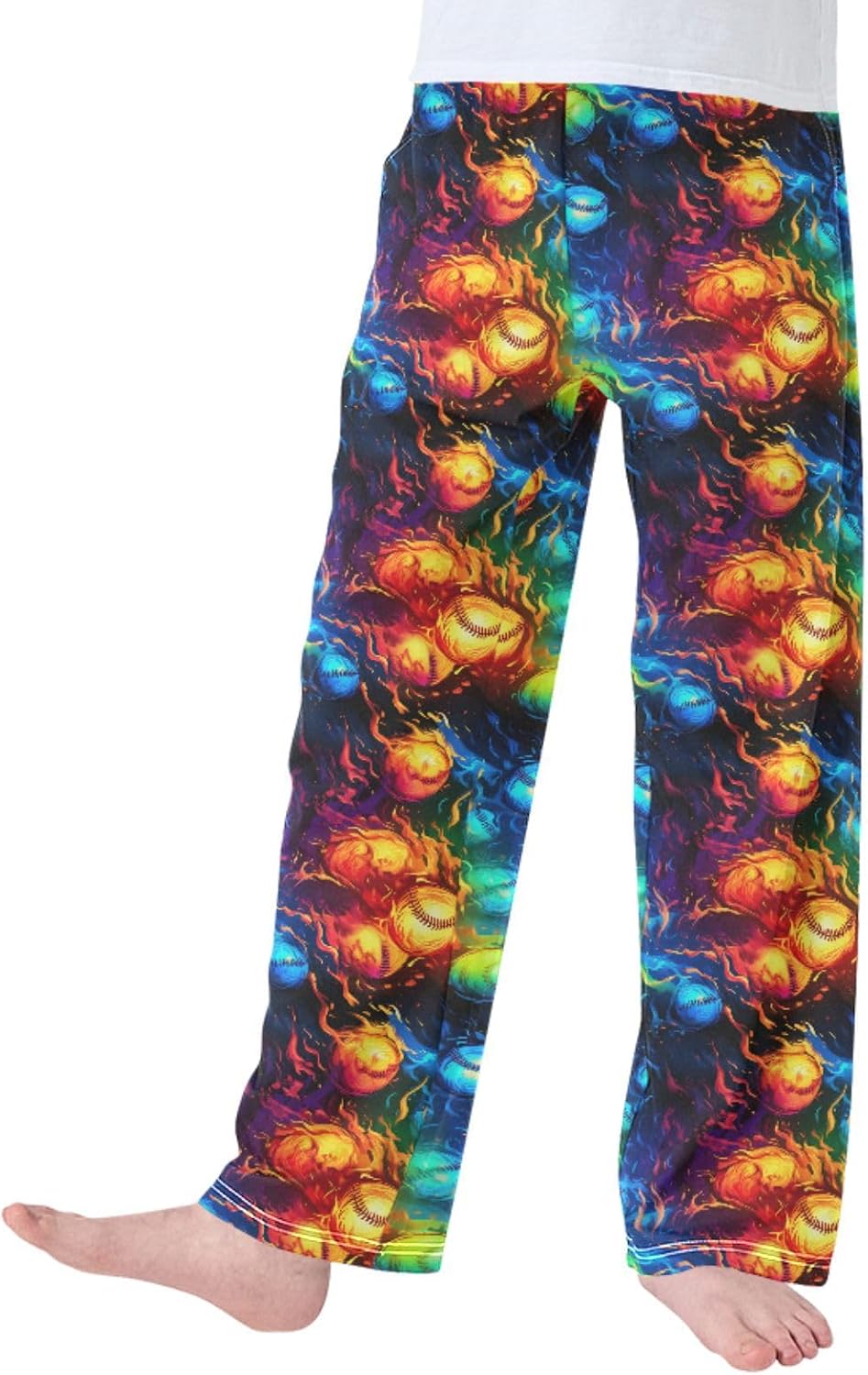 ALAZA Colorful Baseballs Pajama Pants Soft Long Sleep Pants Lounge Pajama Bottoms with Pockets