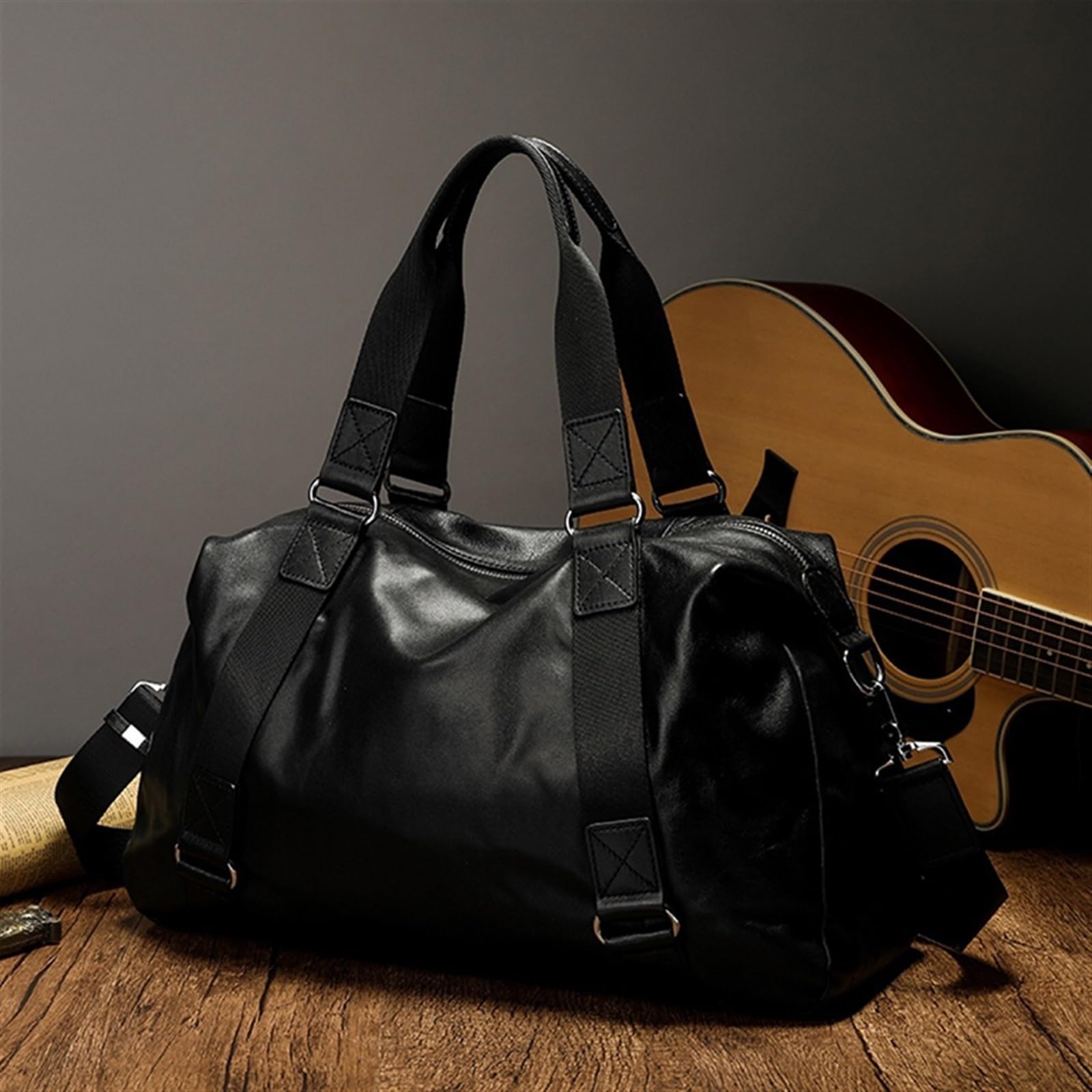 Reisetasche for Herren aus echtem Leder, Gepäcktasche for Männer, Vintage-Reisetasche, Rindsleder, Wochenendtasche, große Herrentaschen Für Reisen oder Fitness(Brown)