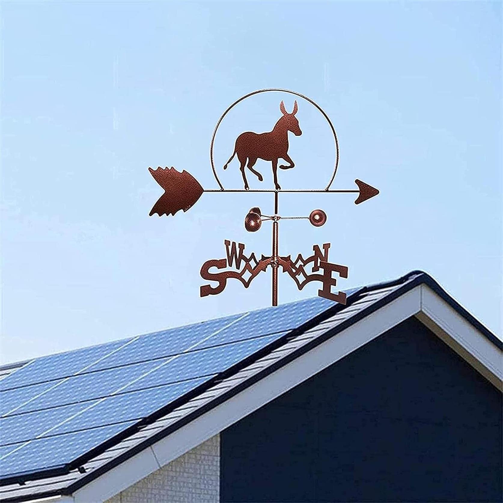 Weathervane Hond en man Sier Windvaan Meetinstrument Roestvrijstalen Weerhaan Windrichting Indicator met Antiroest Coating voor Outdoor Tuin Dak Paddock Decoratie